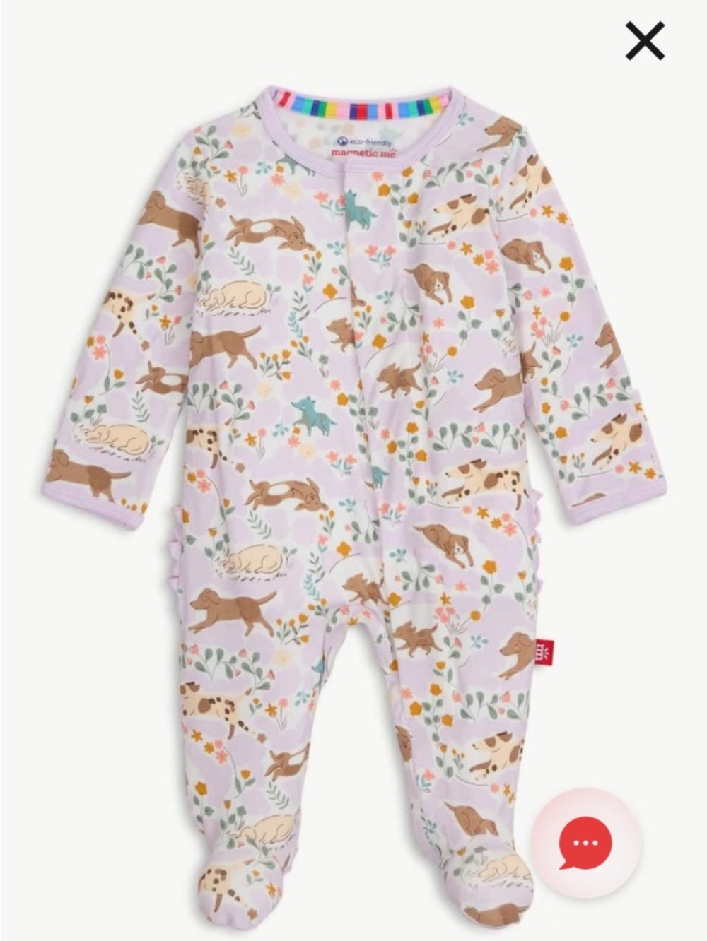 Magnetic Me Lavender Puppy Print Footless One-Piece 3-6 Mo